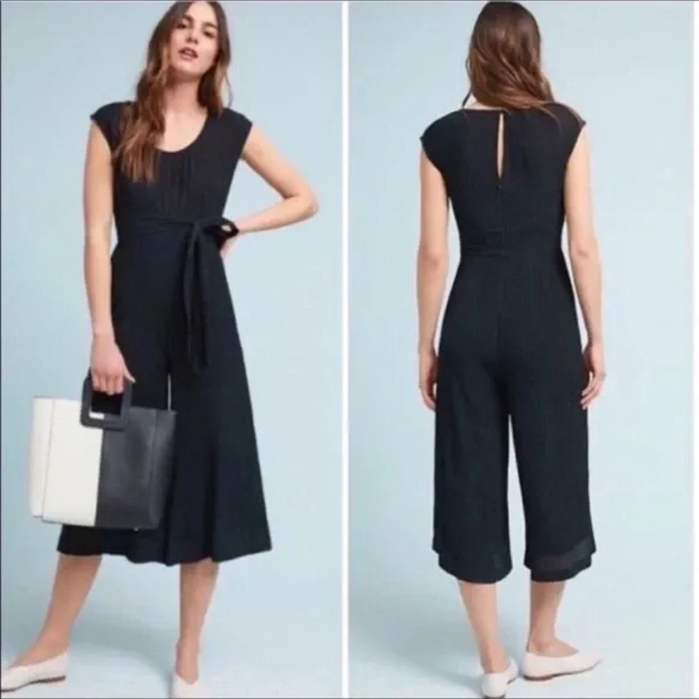 By Anthropologie Black Gauze Jumpsuit